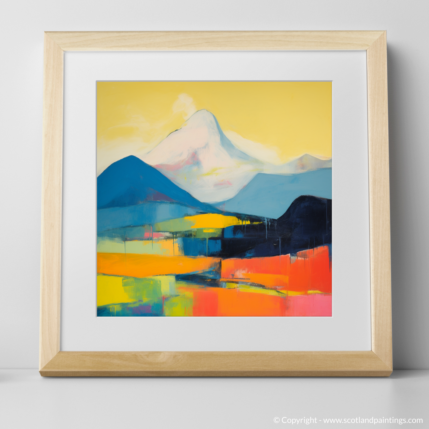 Art Print of Meall Garbh (Càrn Mairg) with a natural frame