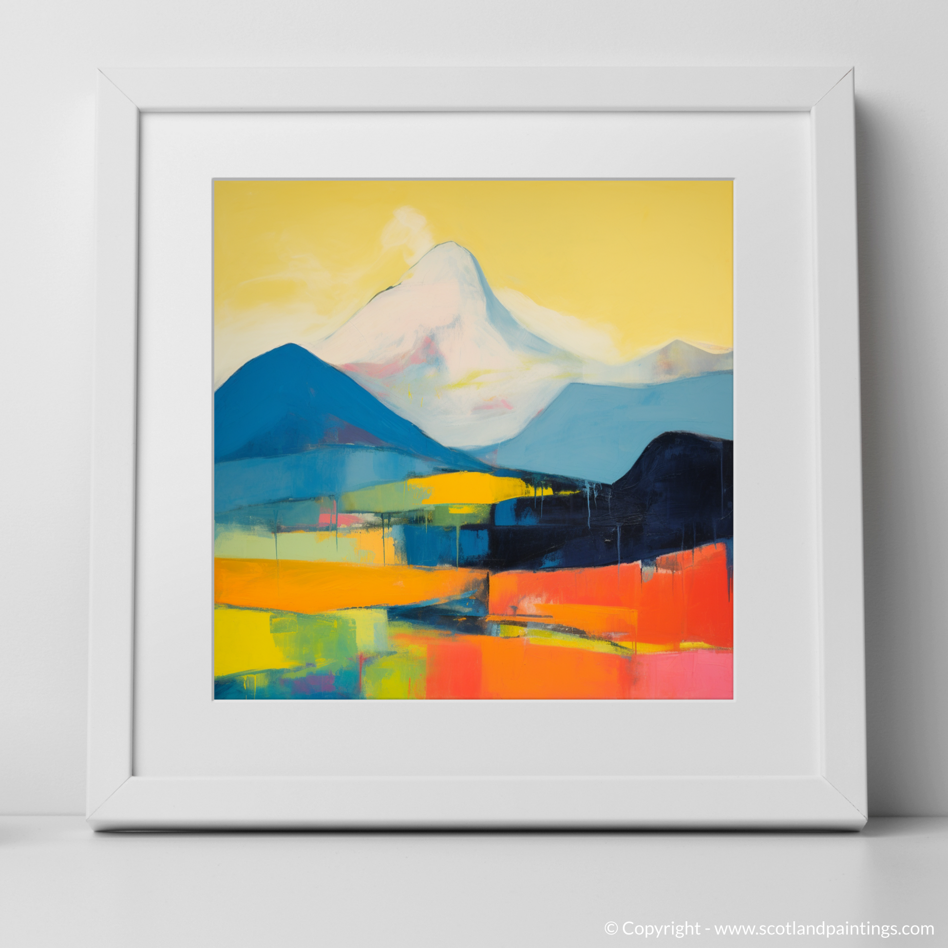 Art Print of Meall Garbh (Càrn Mairg) with a white frame