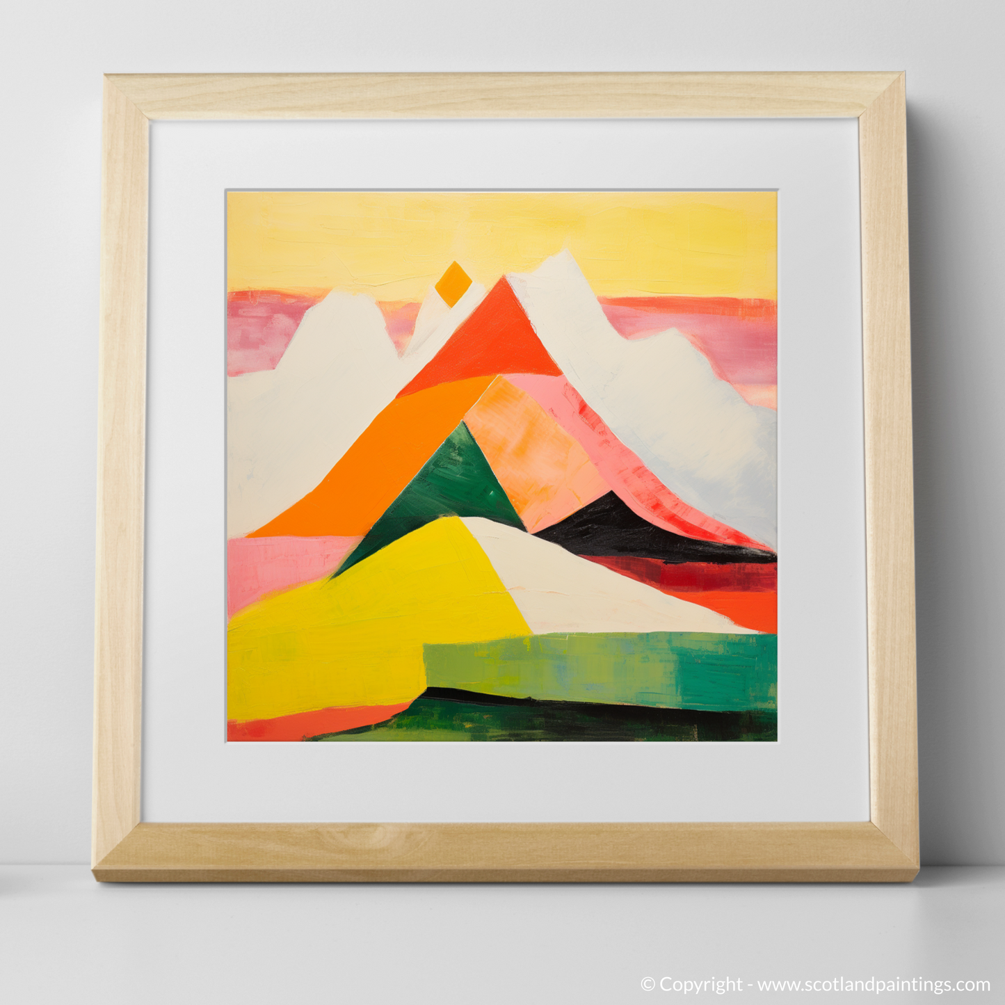 Art Print of Mount Keen with a natural frame