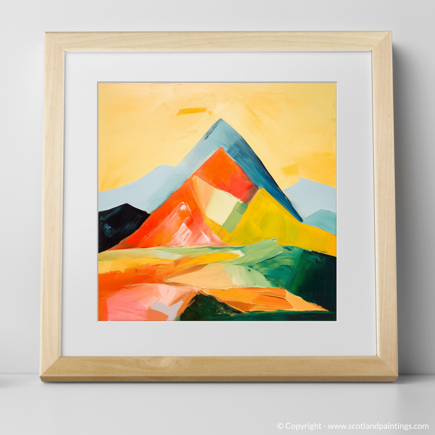 Art Print of Mount Keen with a natural frame