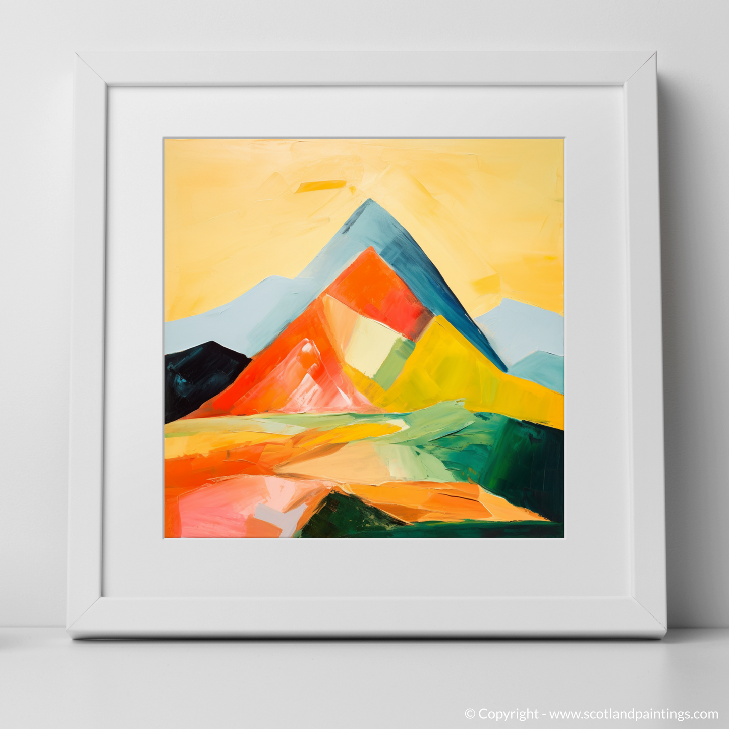 Art Print of Mount Keen with a white frame