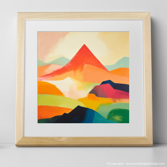 Art Print of Mount Keen with a natural frame