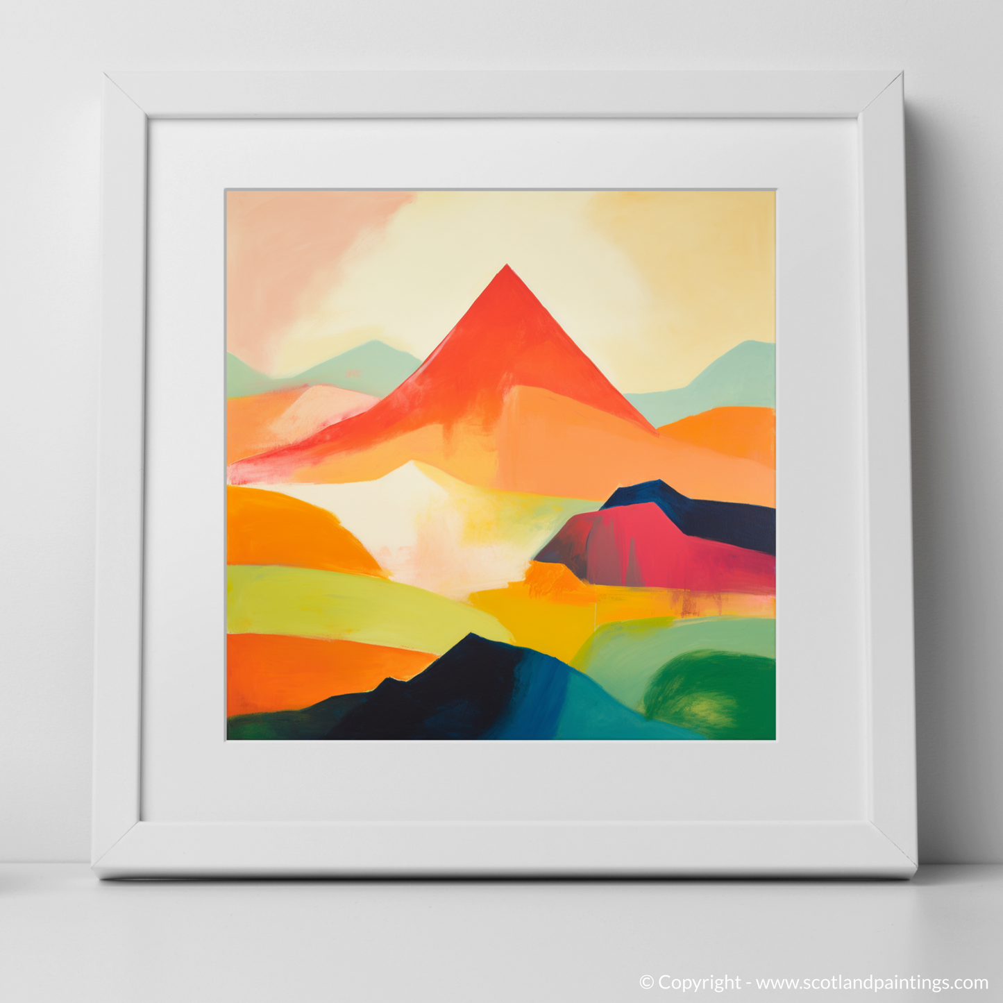 Art Print of Mount Keen with a white frame