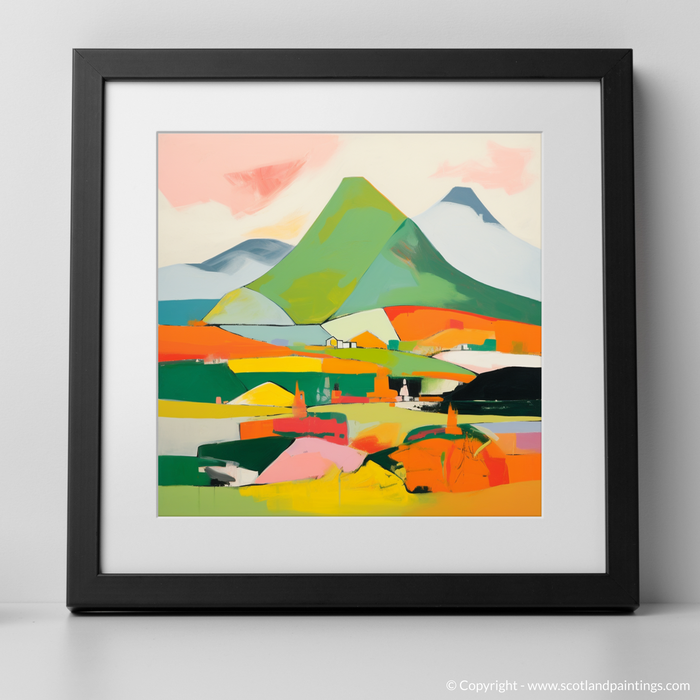 Painting and Art Print of Creag Leacach. Vibrant Highlands: An Abstract Ode to Creag Leacach.