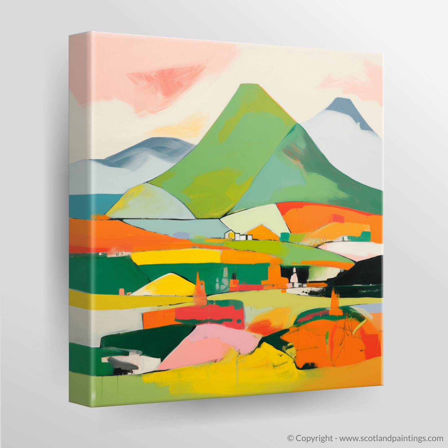 Painting and Art Print of Creag Leacach. Vibrant Highlands: An Abstract Ode to Creag Leacach.