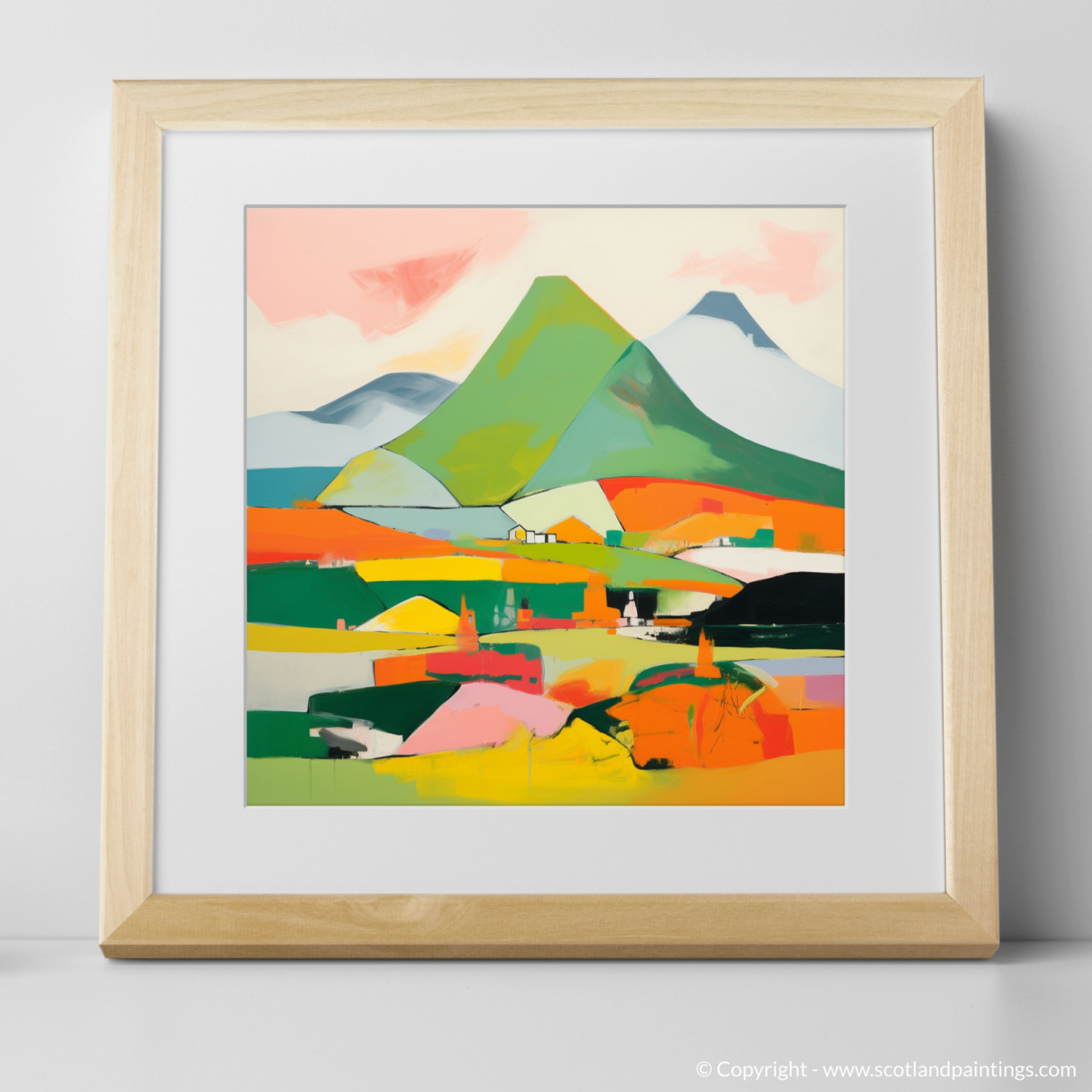 Painting and Art Print of Creag Leacach. Vibrant Highlands: An Abstract Ode to Creag Leacach.