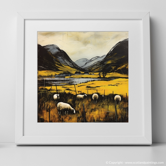 Pastoral Serenity: Grazing Sheep in the Highlands