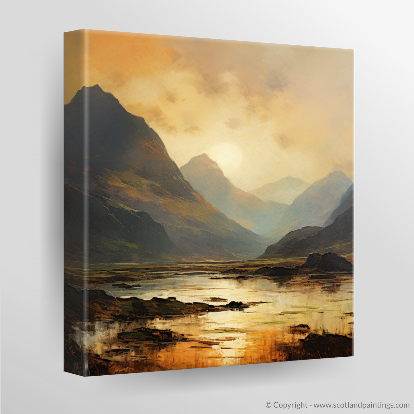 Twilight Tranquility: An Impressionist Homage to Glencoe's Peaks