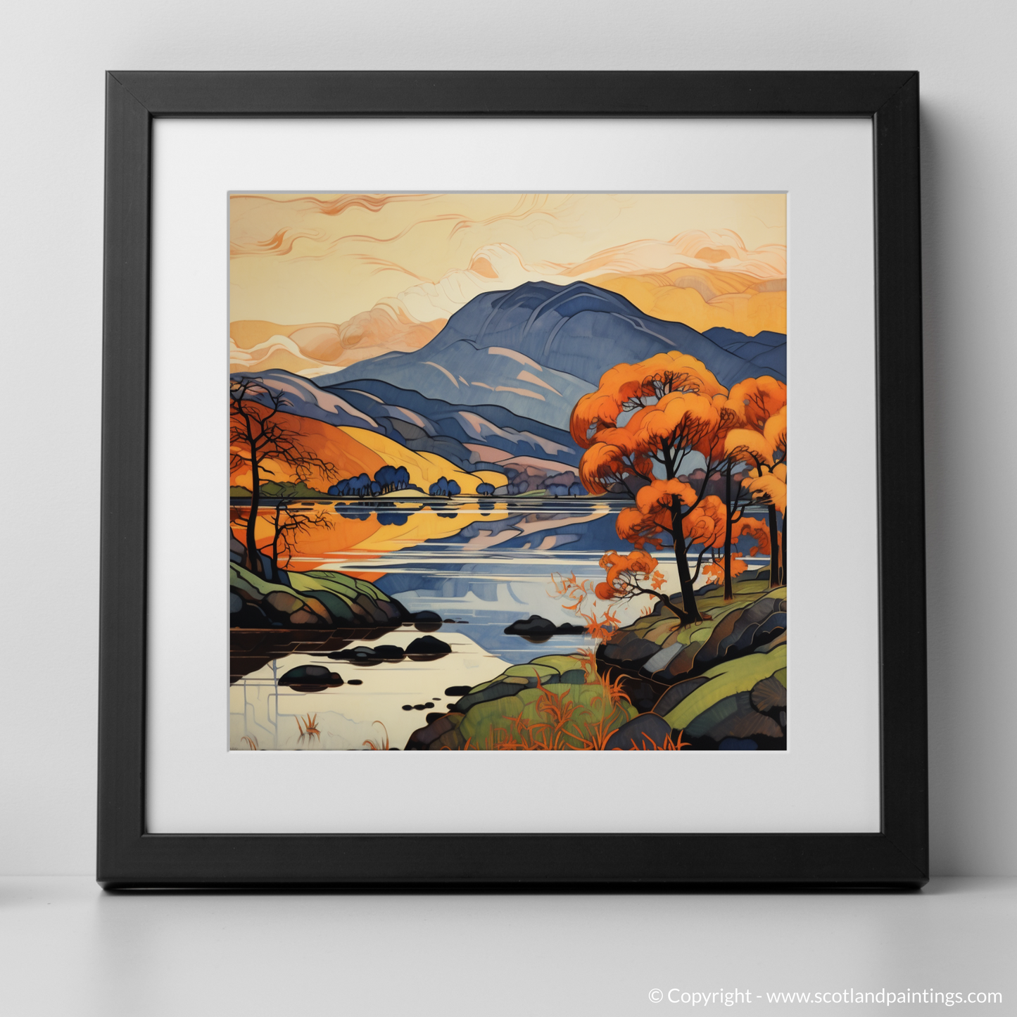 Enchanted Sunset over Ben Vorlich: An Art Nouveau Tribute