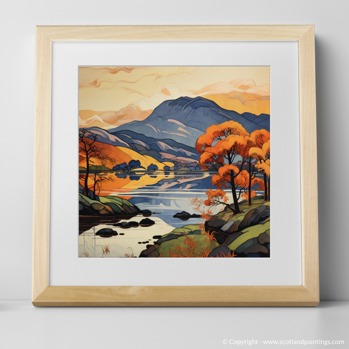 Enchanted Sunset over Ben Vorlich: An Art Nouveau Tribute