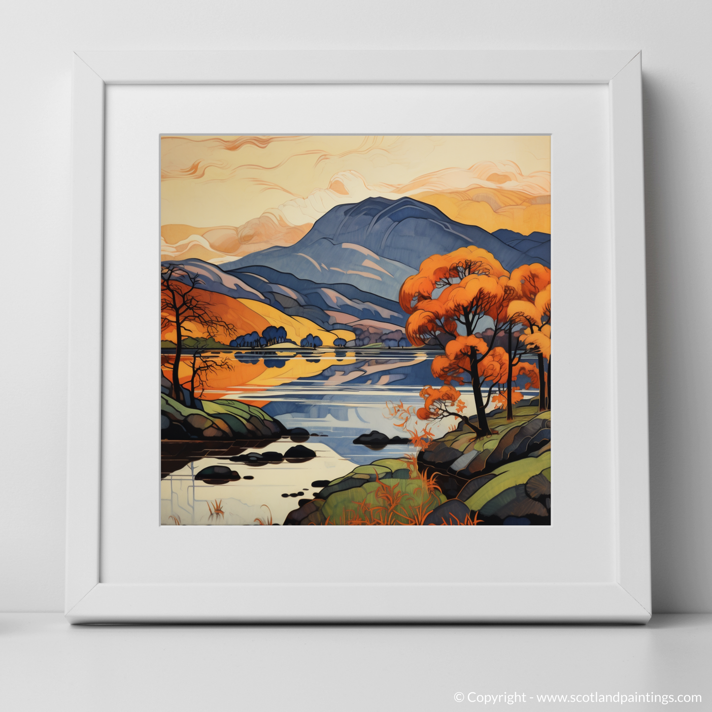 Enchanted Sunset over Ben Vorlich: An Art Nouveau Tribute