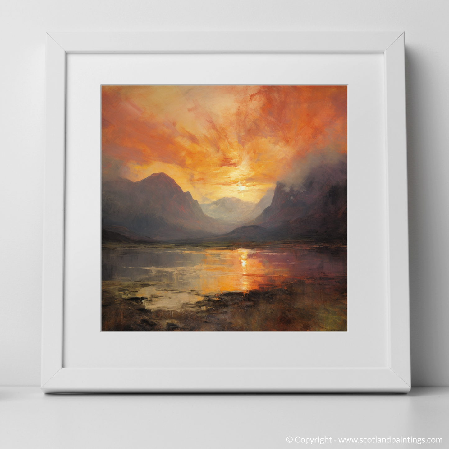 Fiery Twilight Over Glencoe Peaks