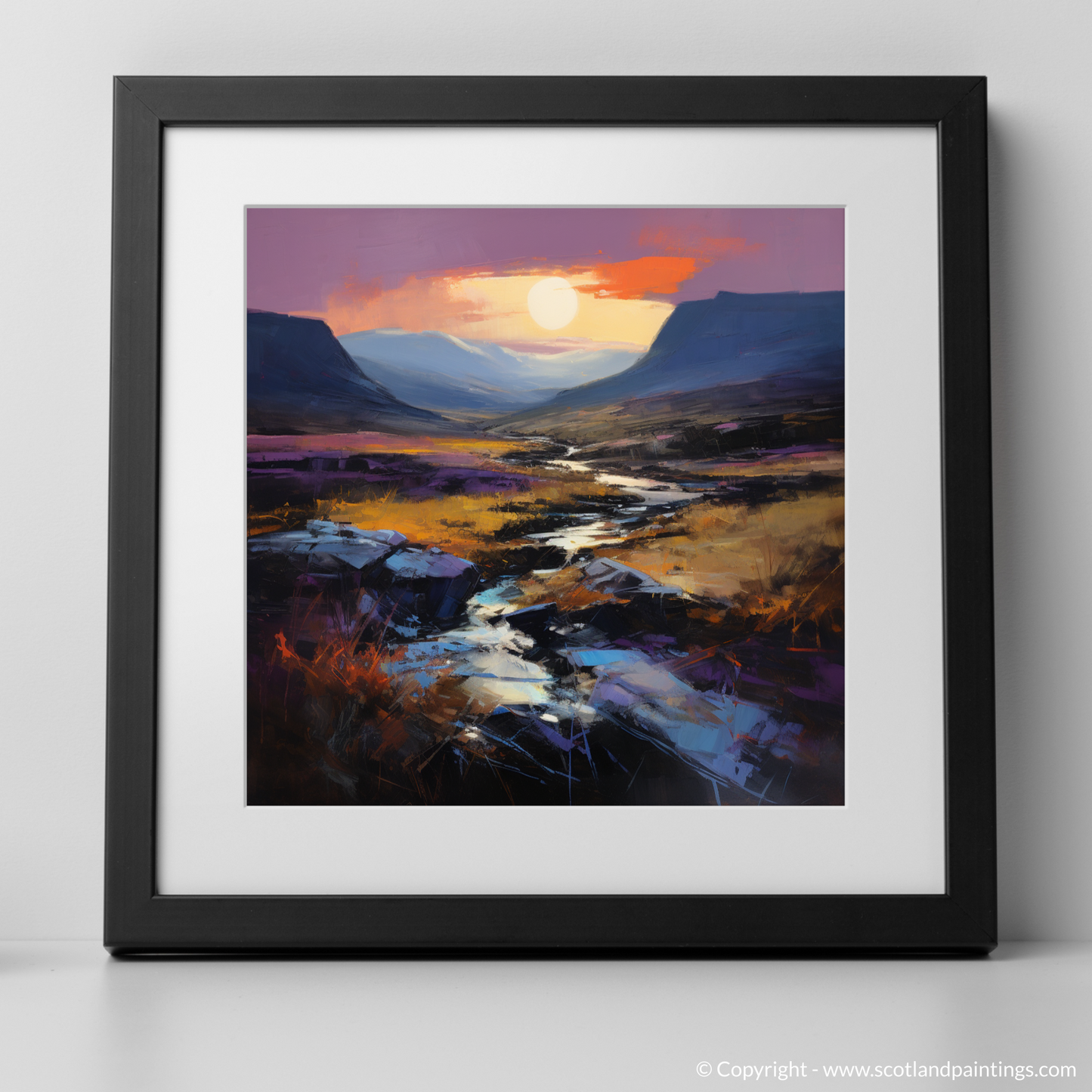 Twilight Tapestry: An Abstract Ode to Glencoe's Crowberry Dusk