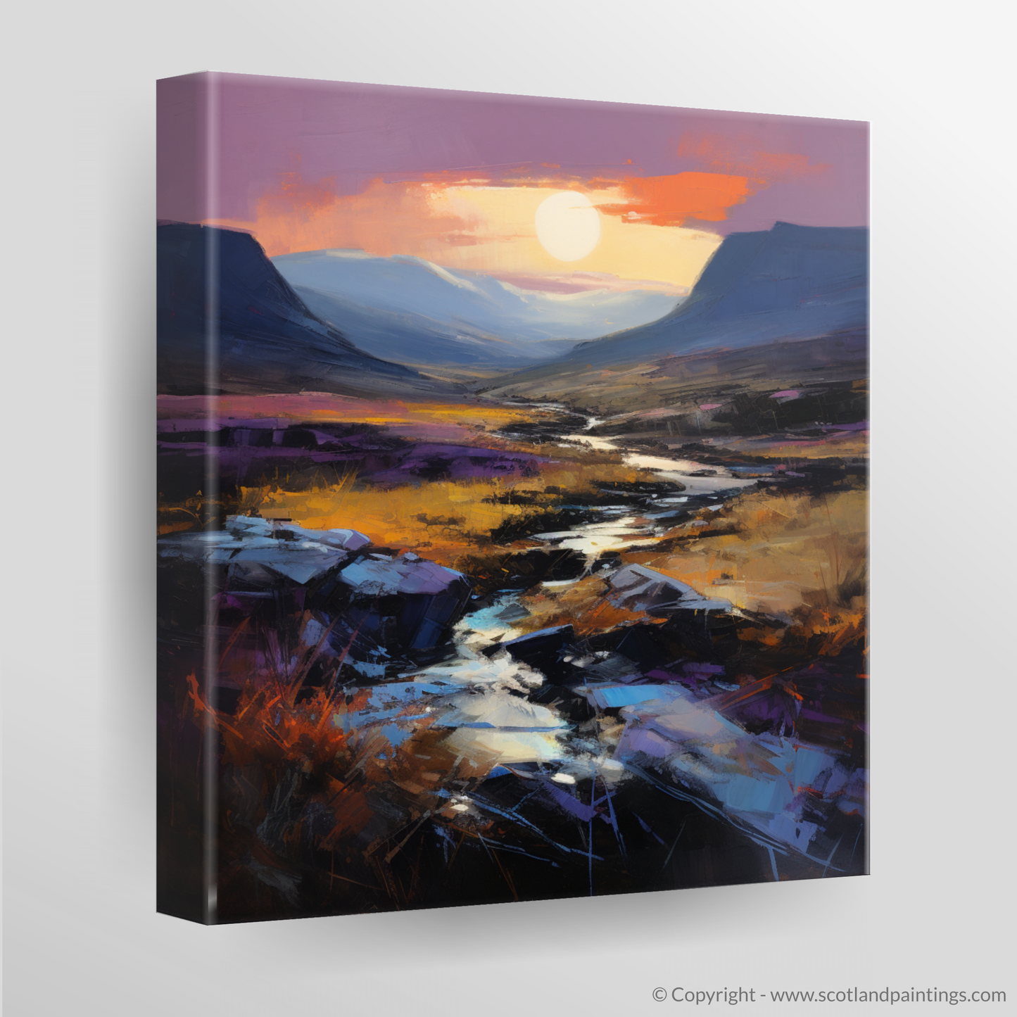 Twilight Tapestry: An Abstract Ode to Glencoe's Crowberry Dusk