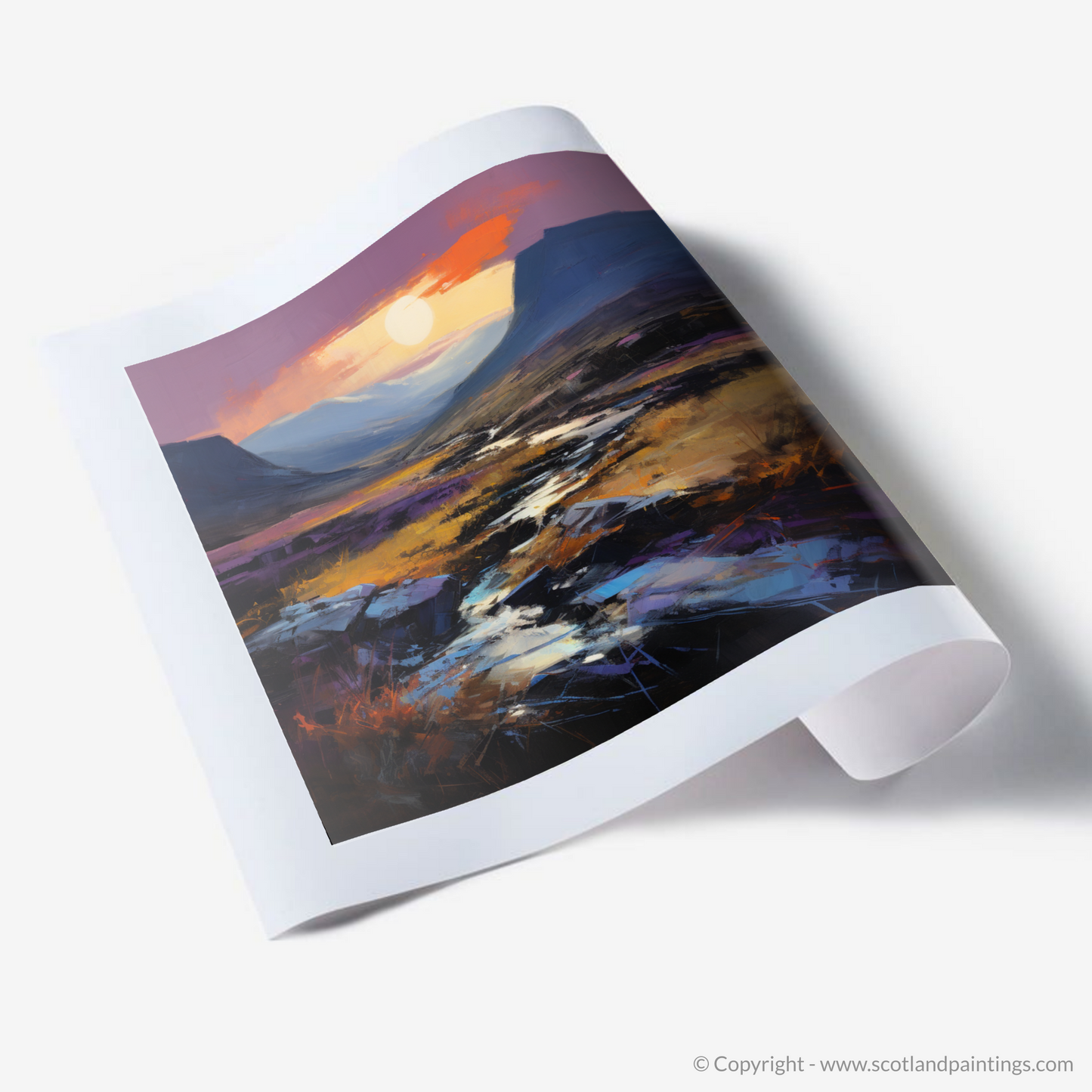 Twilight Tapestry: An Abstract Ode to Glencoe's Crowberry Dusk