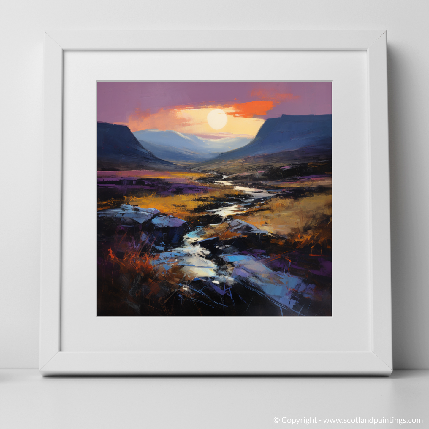 Twilight Tapestry: An Abstract Ode to Glencoe's Crowberry Dusk