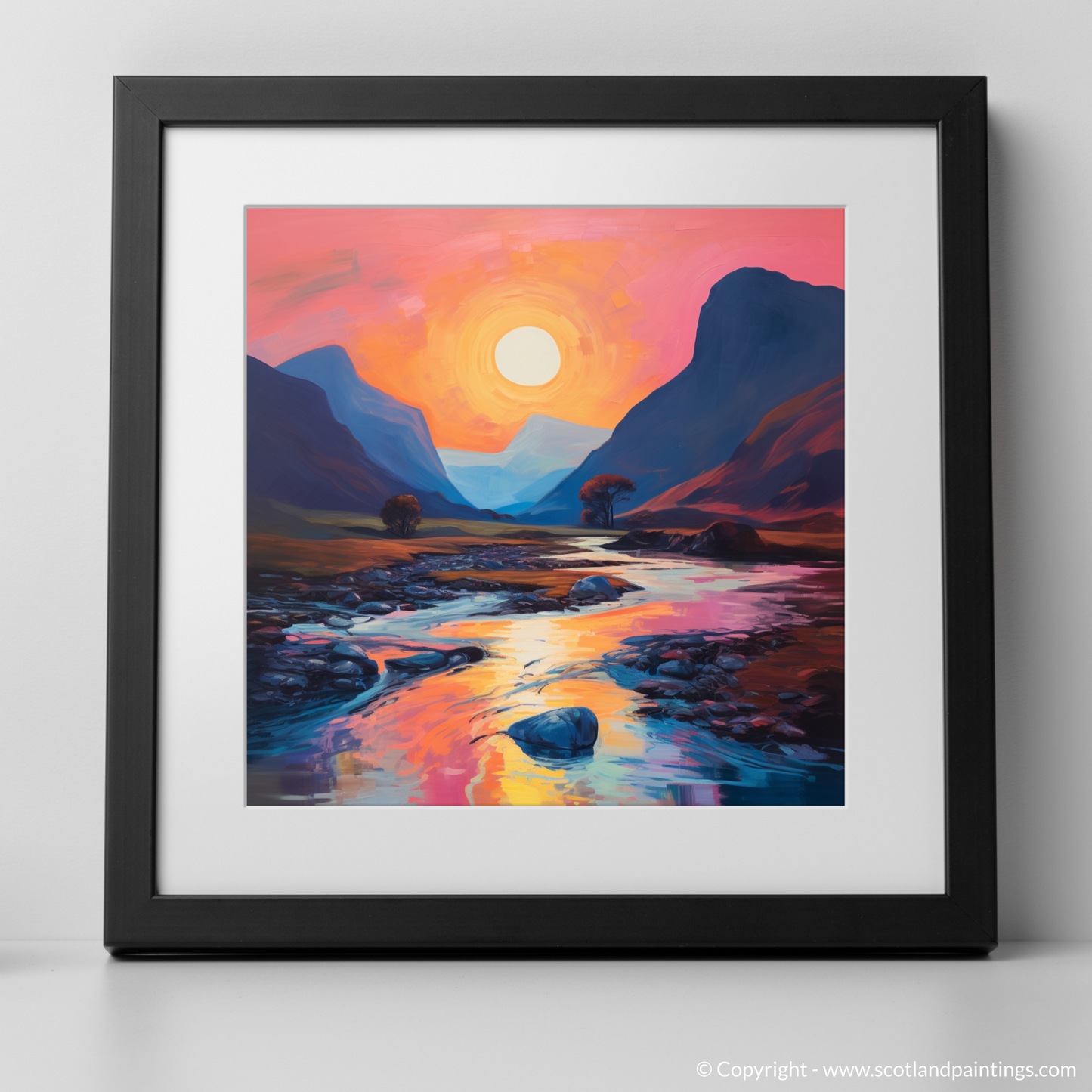 Dusk over River Coe: A Pop Art Tribute to the Scottish Highlands