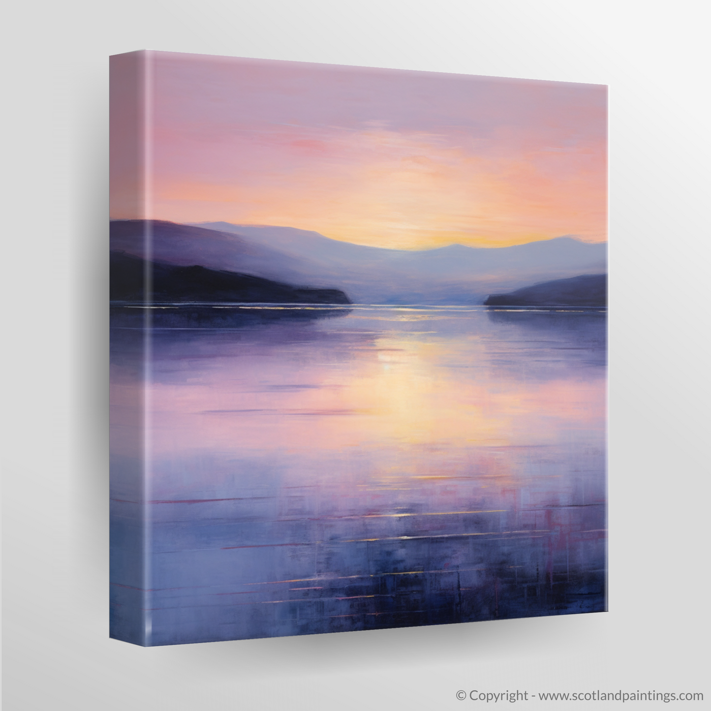 Painting and Art Print of Twilight reflections on Loch Lomond. Twilight Reflections on Loch Lomond.