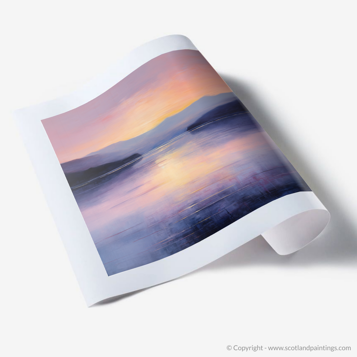 Painting and Art Print of Twilight reflections on Loch Lomond. Twilight Reflections on Loch Lomond.