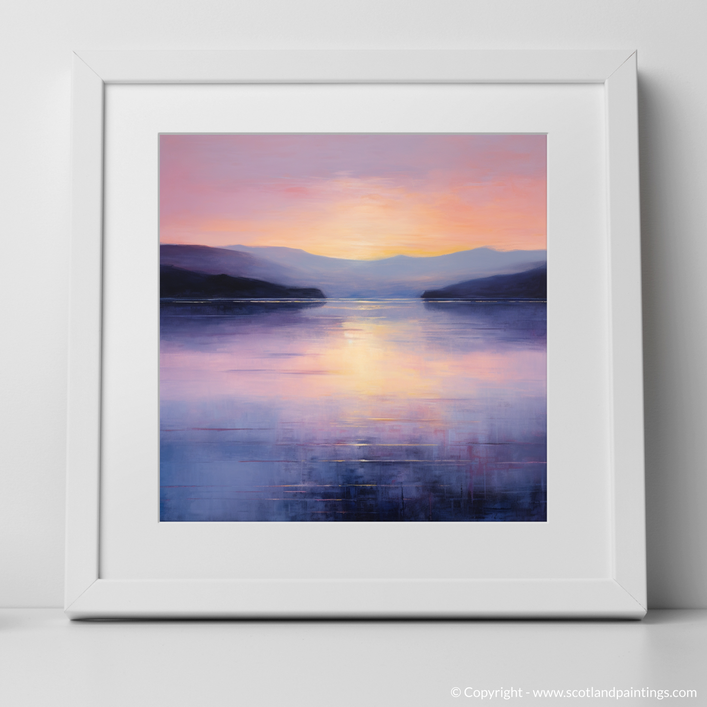 Painting and Art Print of Twilight reflections on Loch Lomond. Twilight Reflections on Loch Lomond.