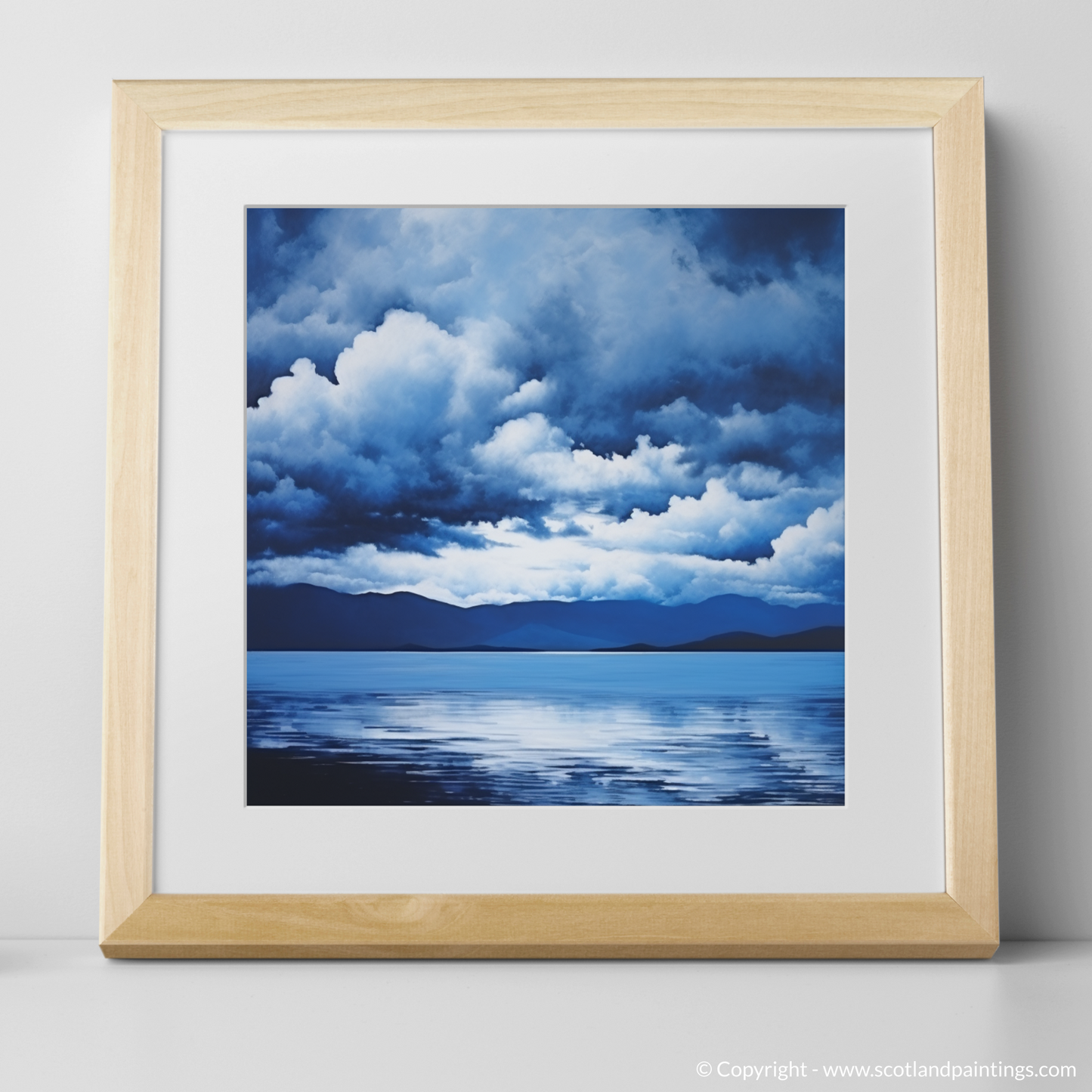 Art Print of Storm clouds above Loch Lomond with a natural frame