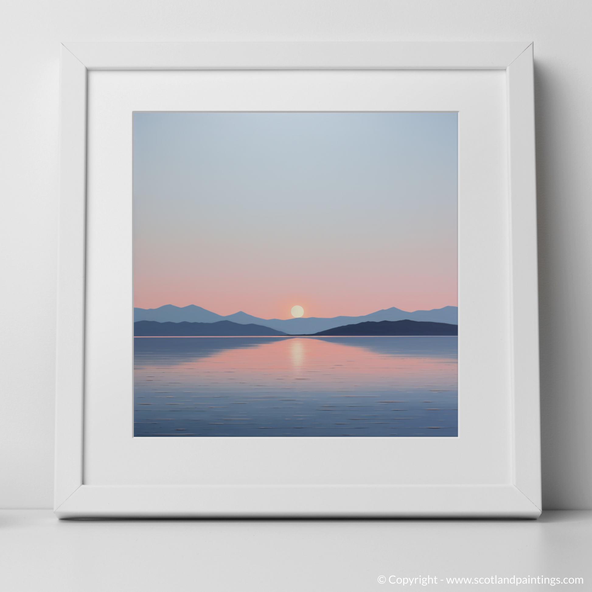 Art Print of Dusk on Loch Lomond with a white frame