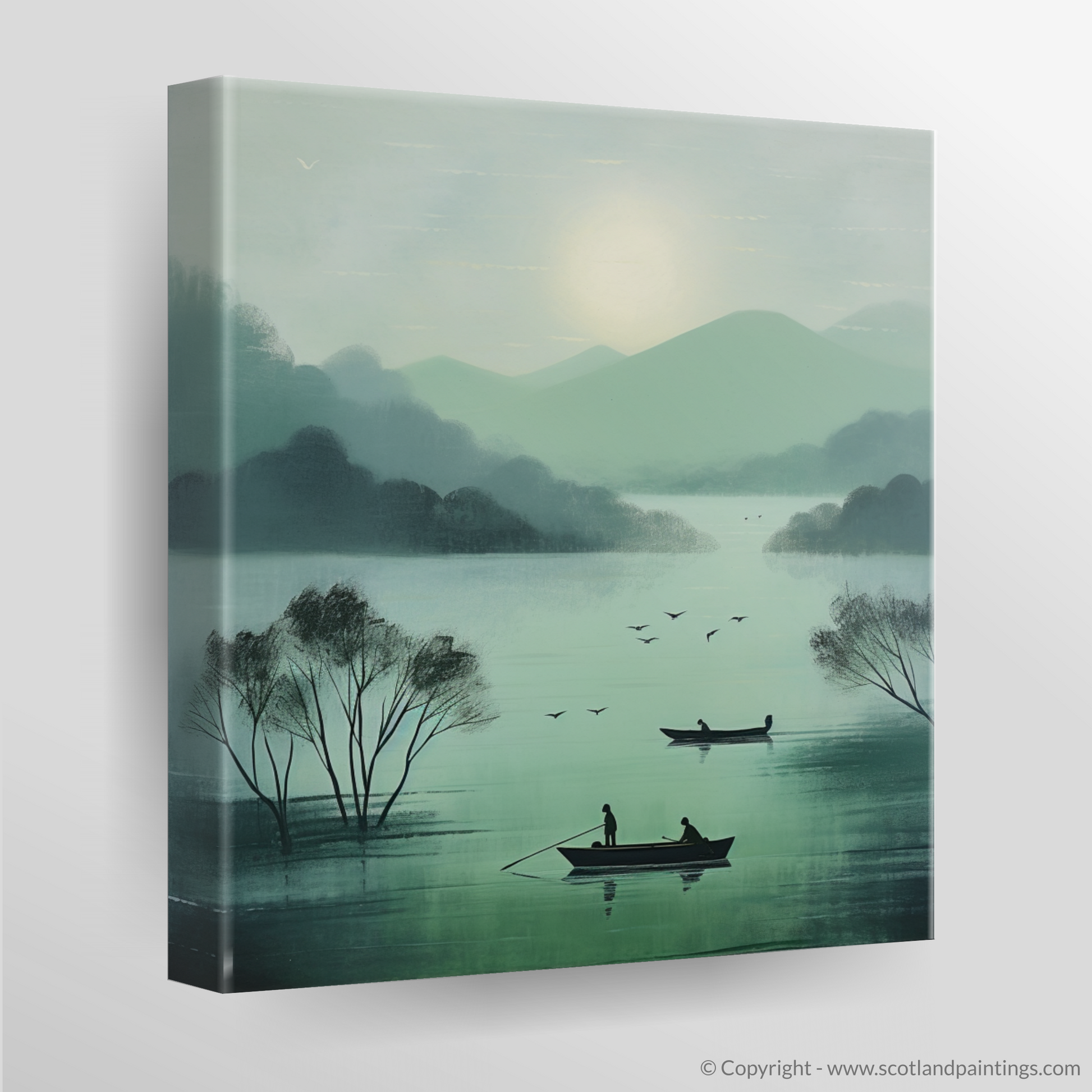 Canvas Print of Misty morning on Loch Lomond