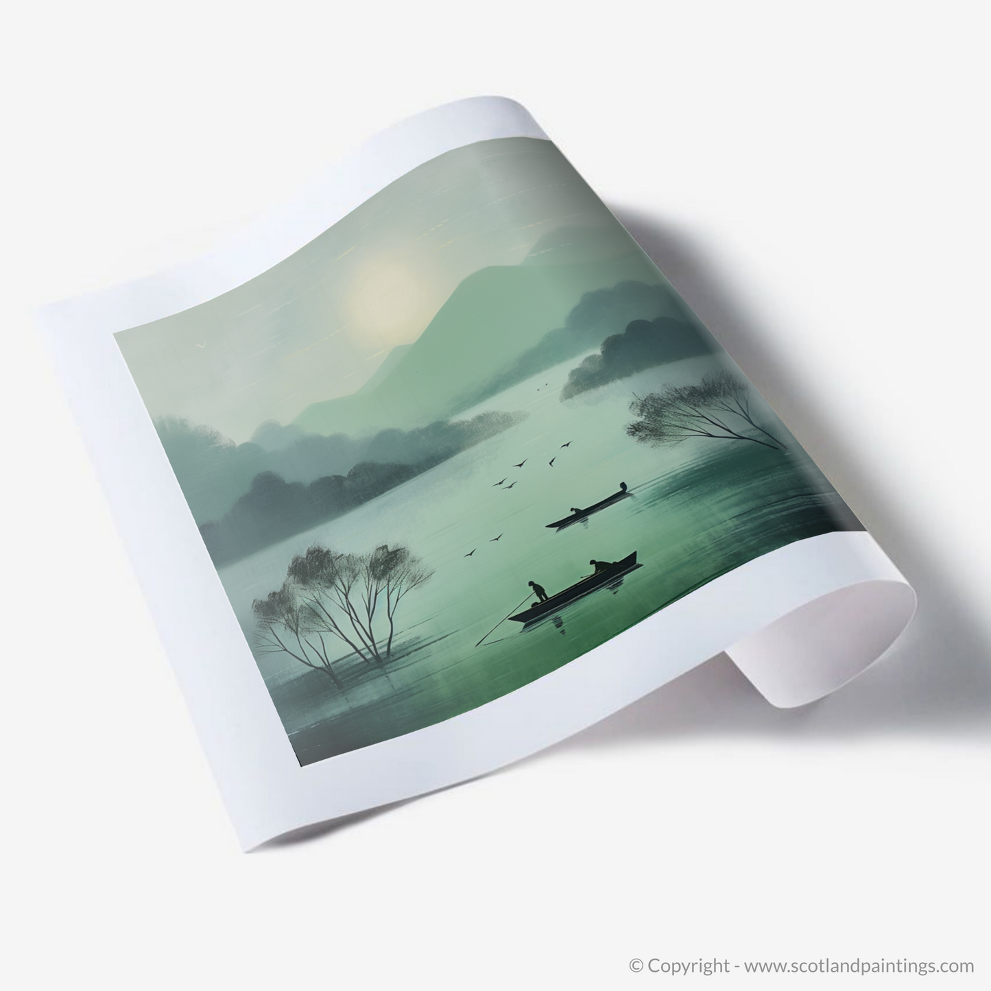 Art Print of Misty morning on Loch Lomond