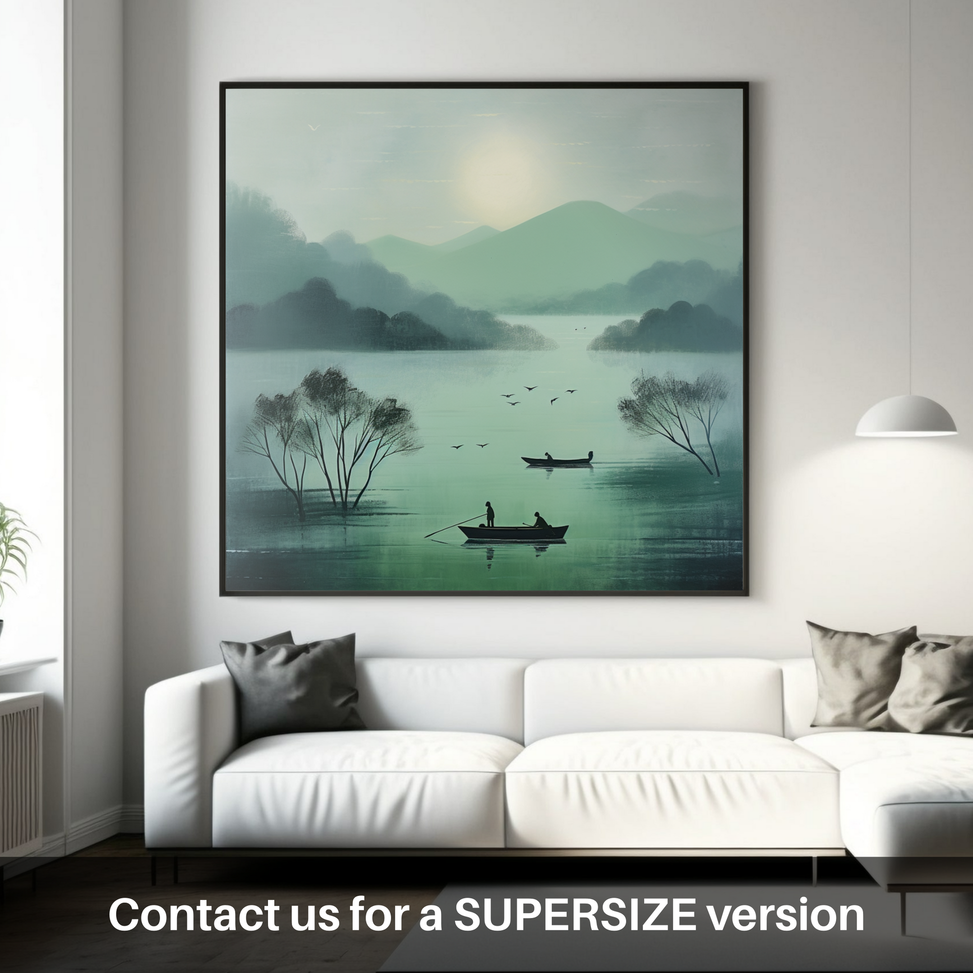 Huge supersize print of Misty morning on Loch Lomond