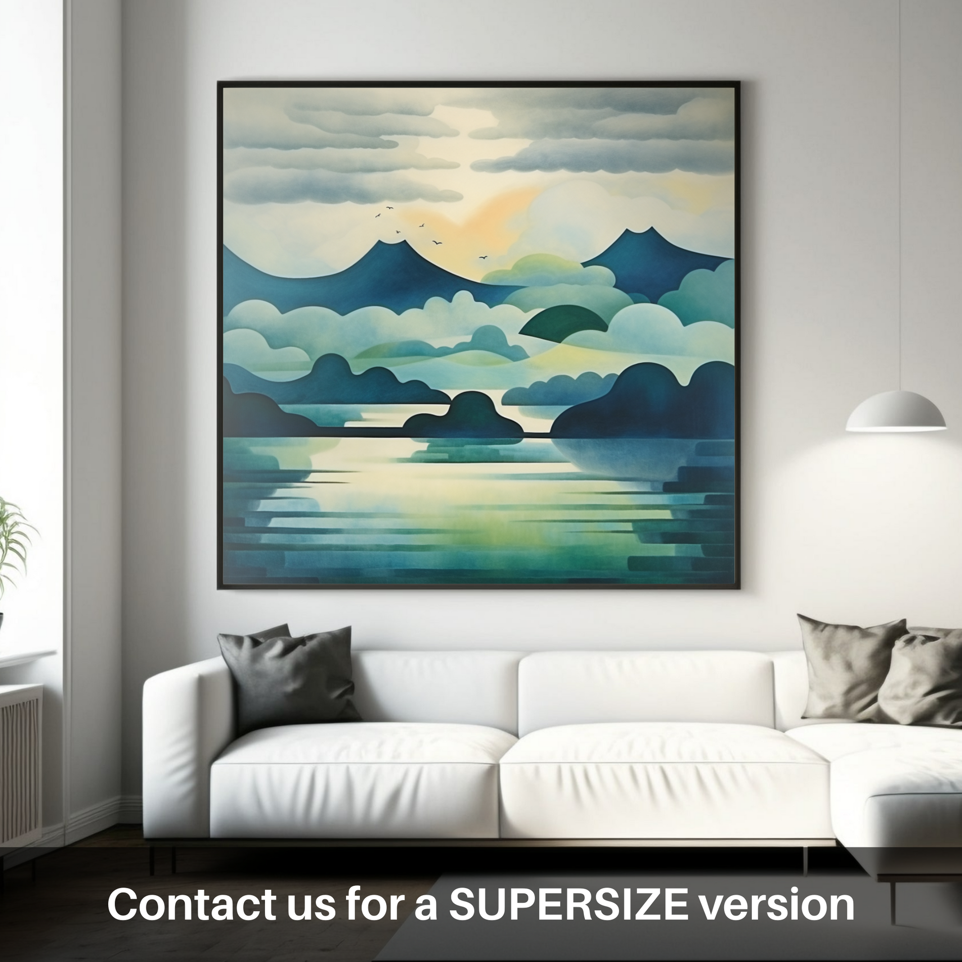 Huge supersize print of Misty morning on Loch Lomond