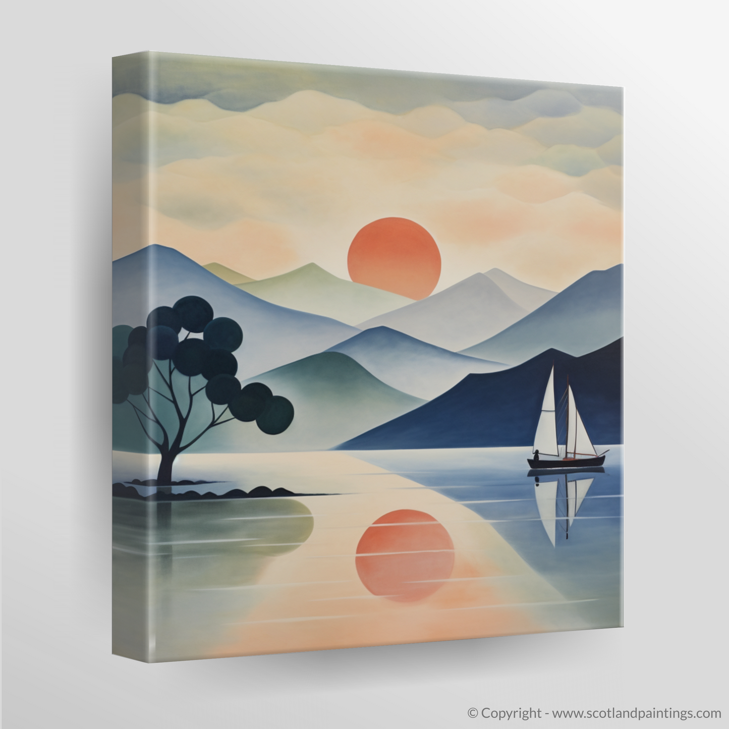 Canvas Print of Misty morning on Loch Lomond