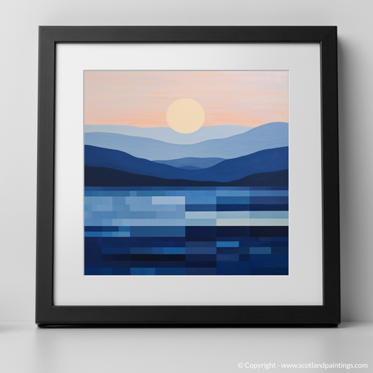 Art Print of Dusk on Loch Lomond with a black frame