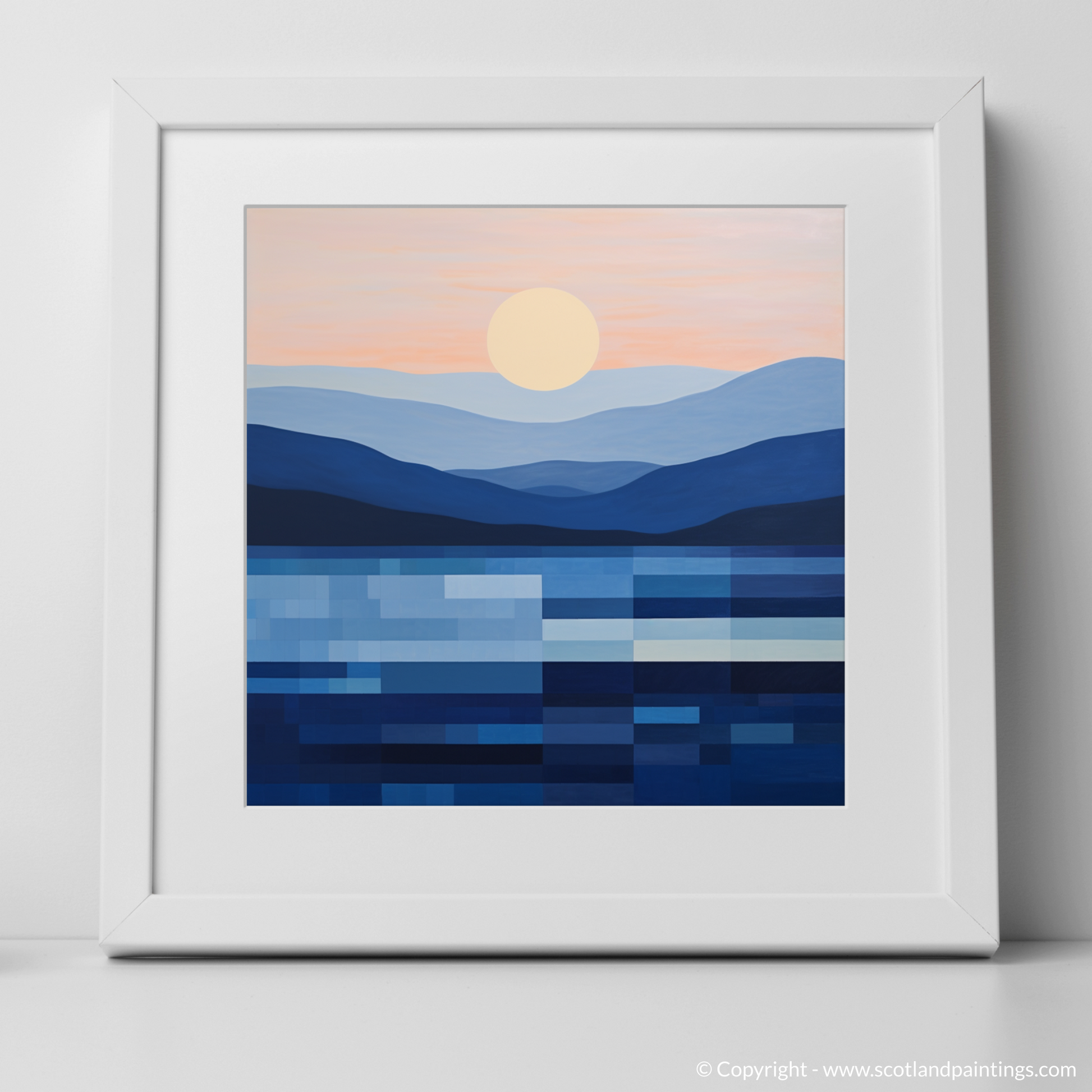 Art Print of Dusk on Loch Lomond with a white frame