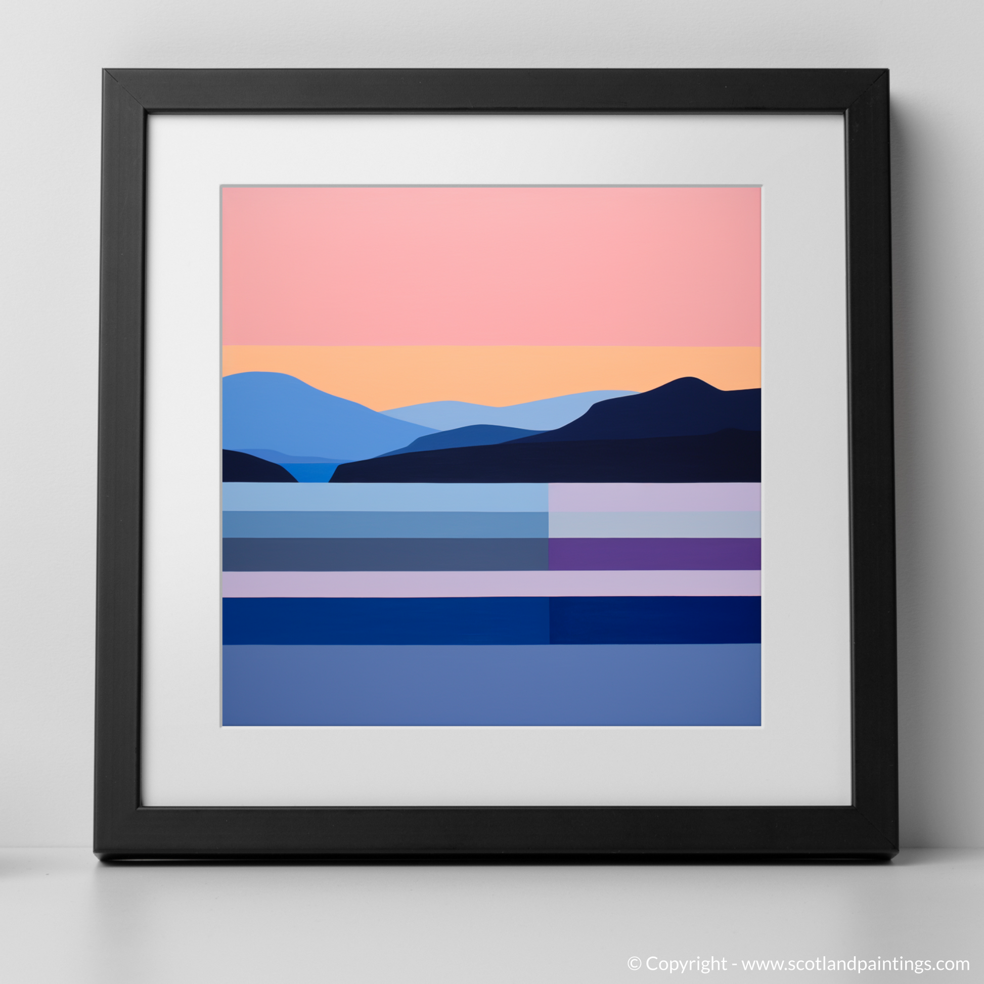 Art Print of Dusk on Loch Lomond with a black frame