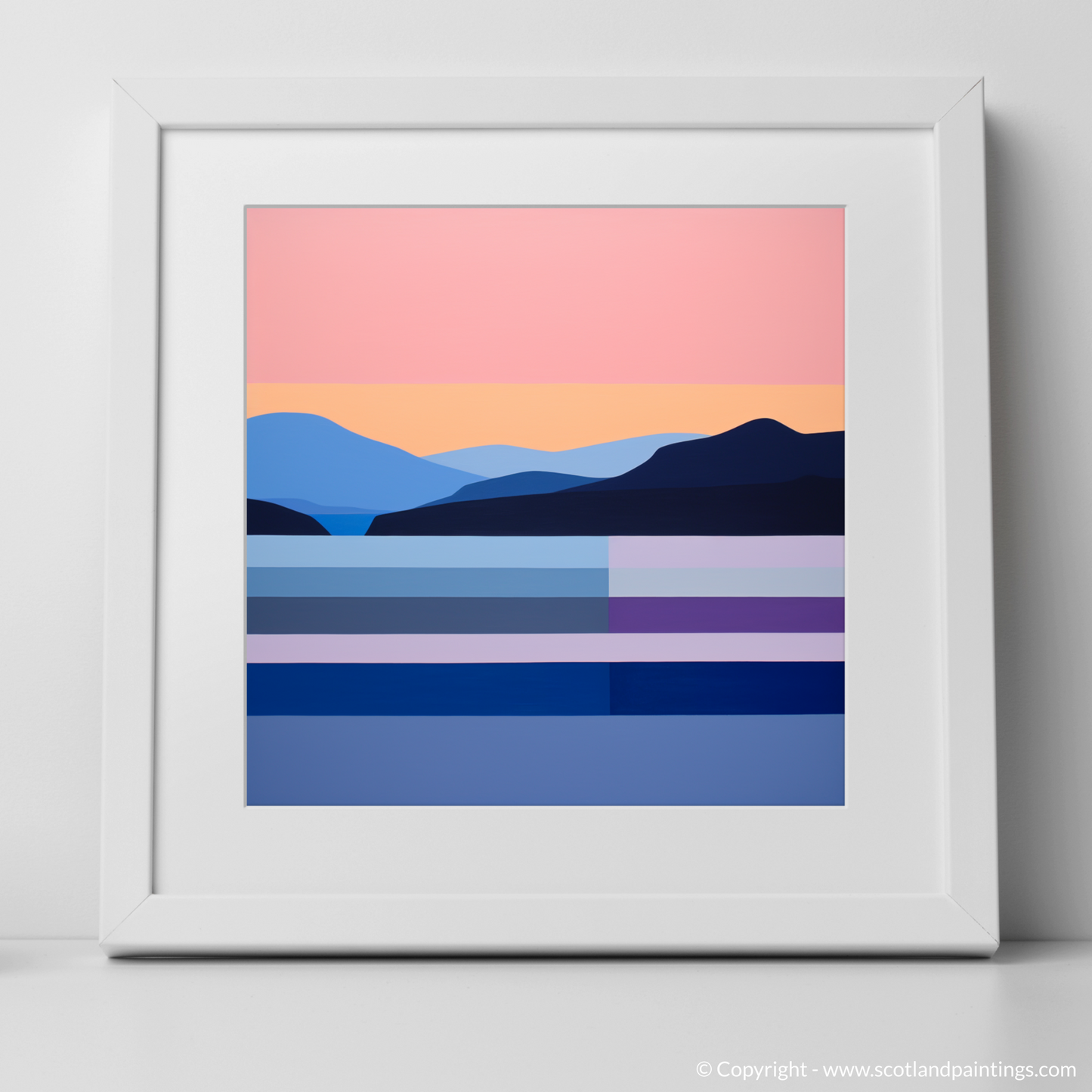 Art Print of Dusk on Loch Lomond with a white frame