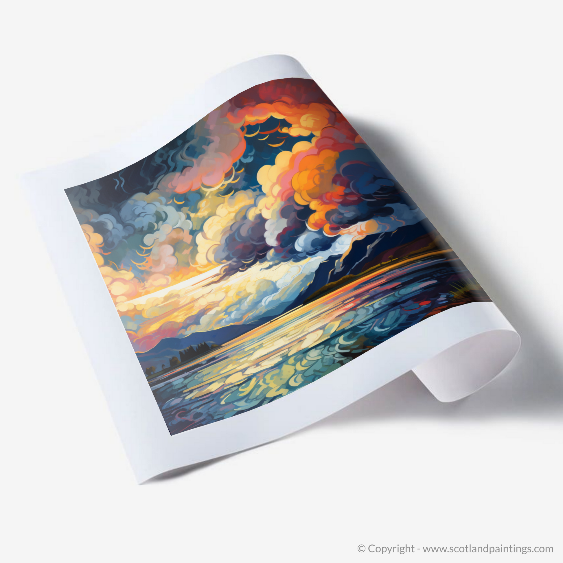 Art Print of Storm clouds above Loch Lomond