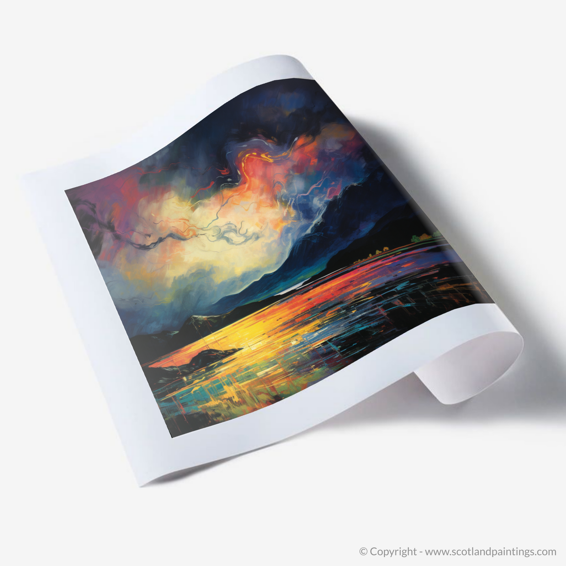 Art Print of Storm clouds above Loch Lomond