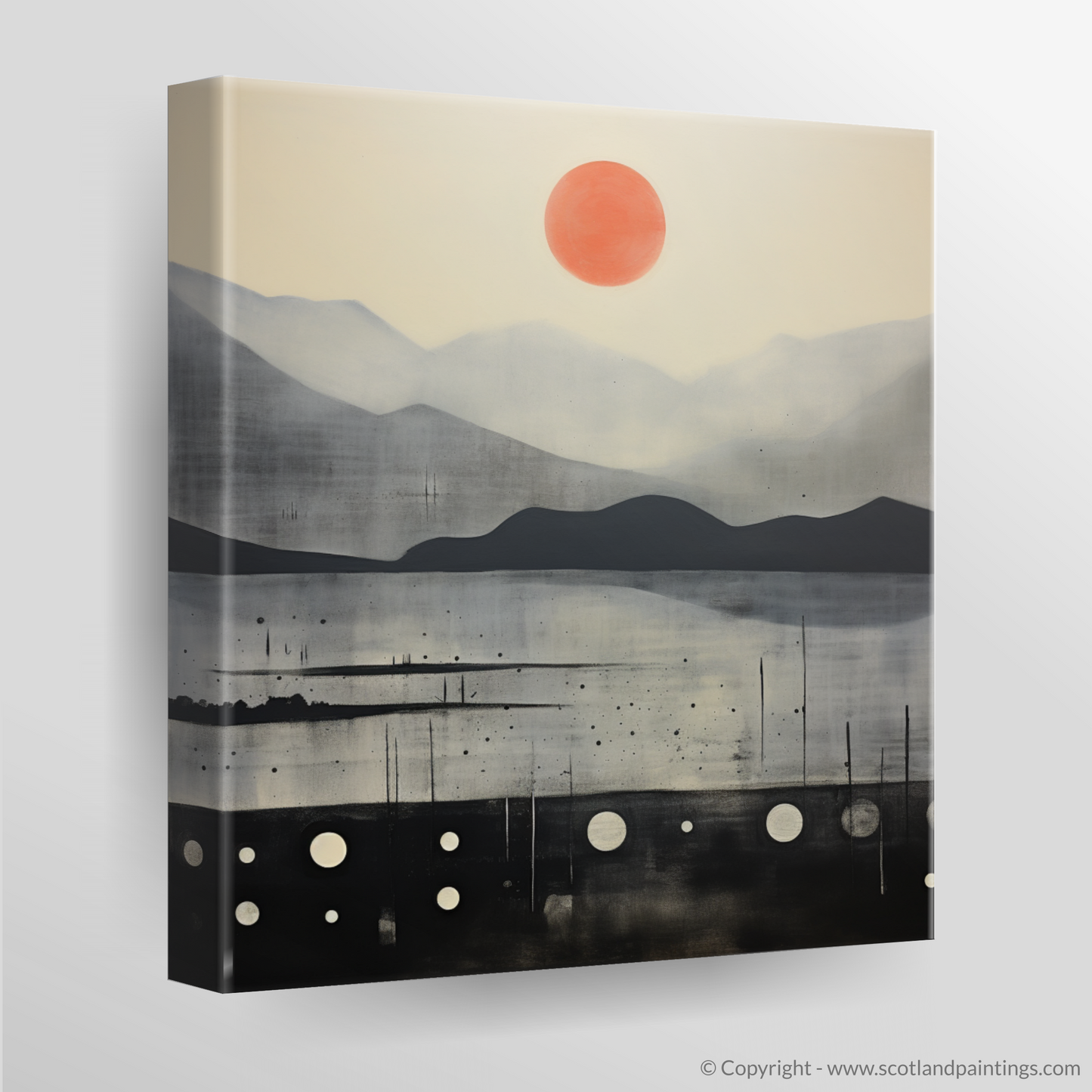 Painting and Art Print of Misty morning on Loch Lomond. Misty Morning Majesty on Loch Lomond.