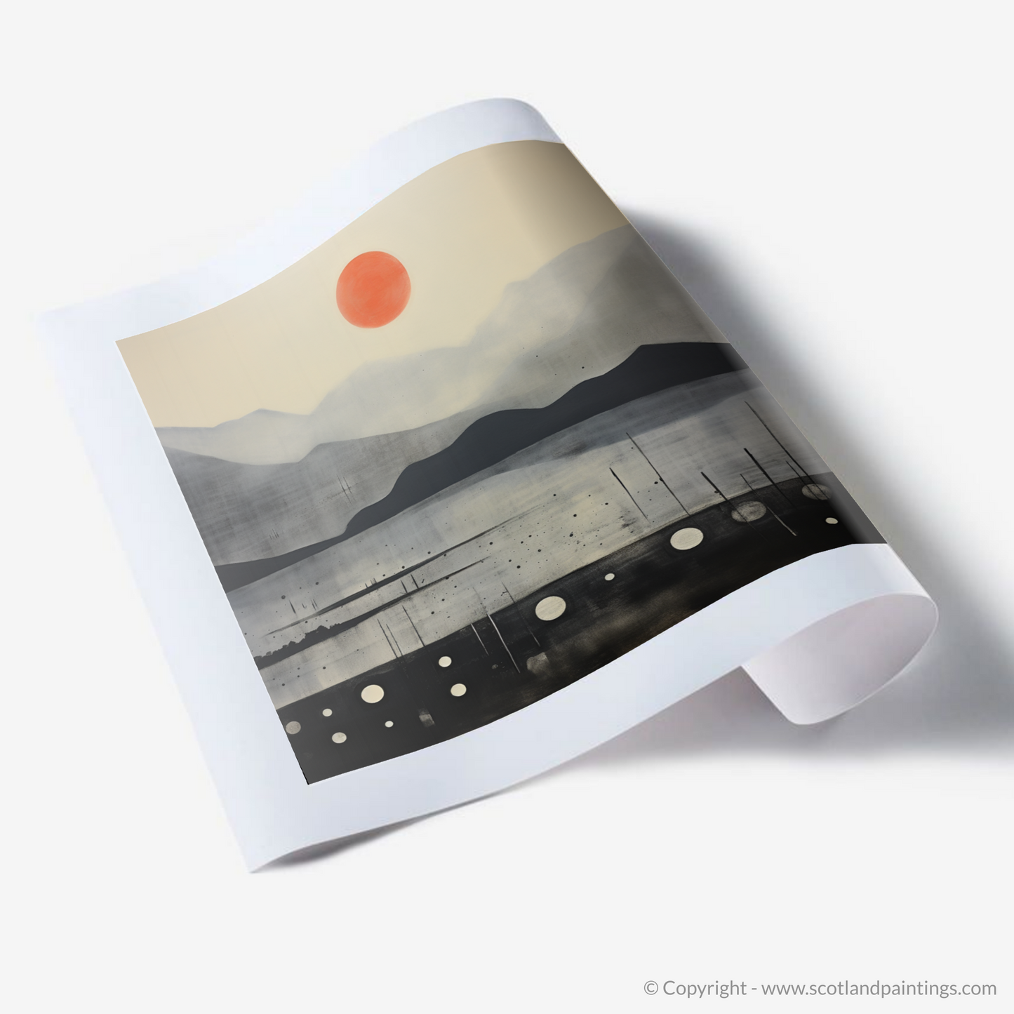 Painting and Art Print of Misty morning on Loch Lomond. Misty Morning Majesty on Loch Lomond.