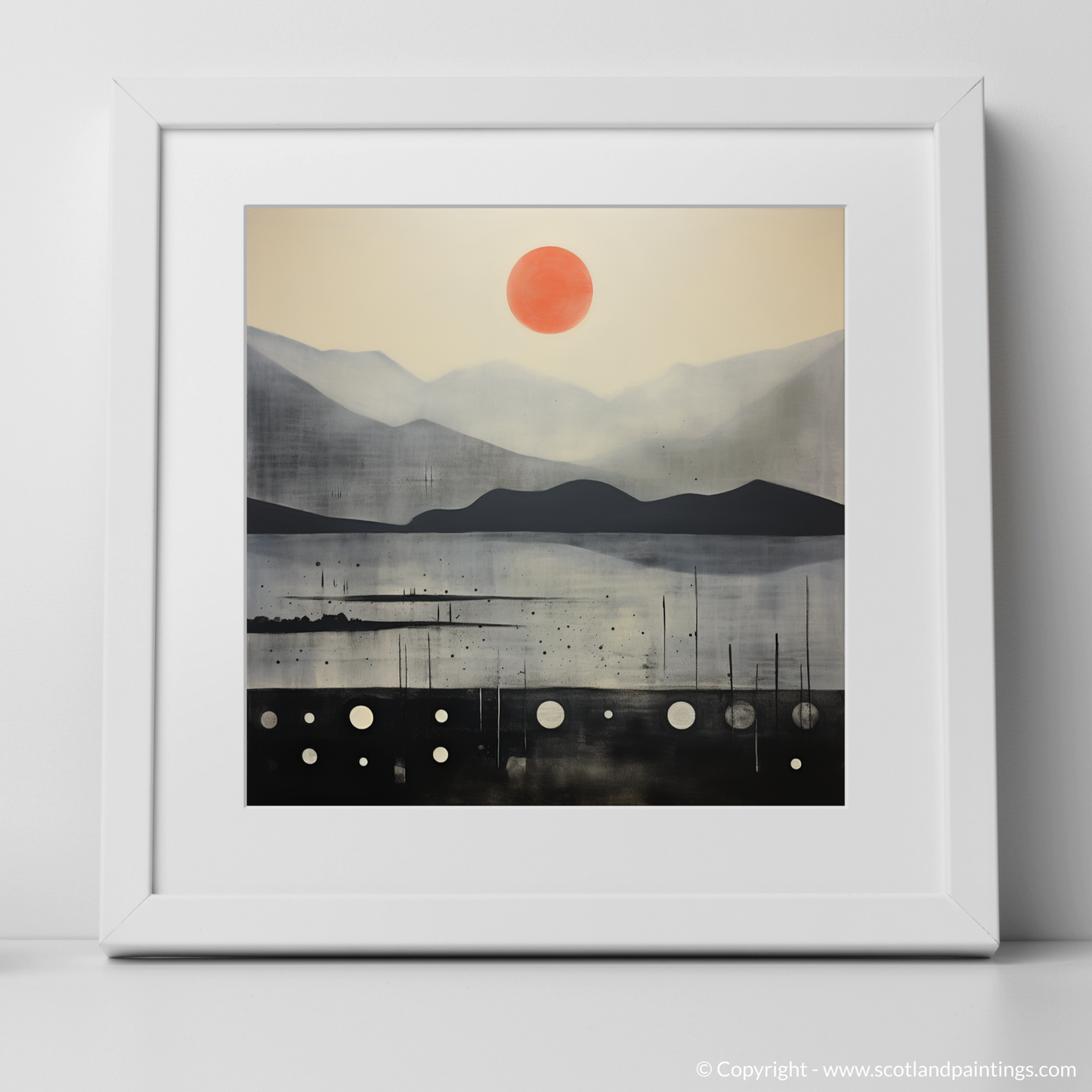 Painting and Art Print of Misty morning on Loch Lomond. Misty Morning Majesty on Loch Lomond.