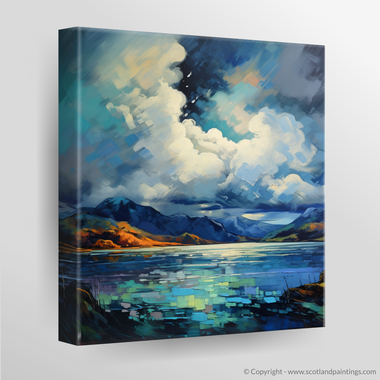 Canvas Print of Storm clouds above Loch Lomond