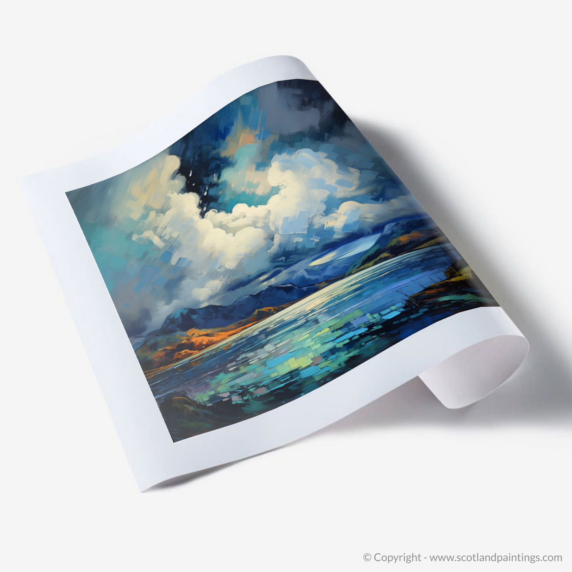 Art Print of Storm clouds above Loch Lomond