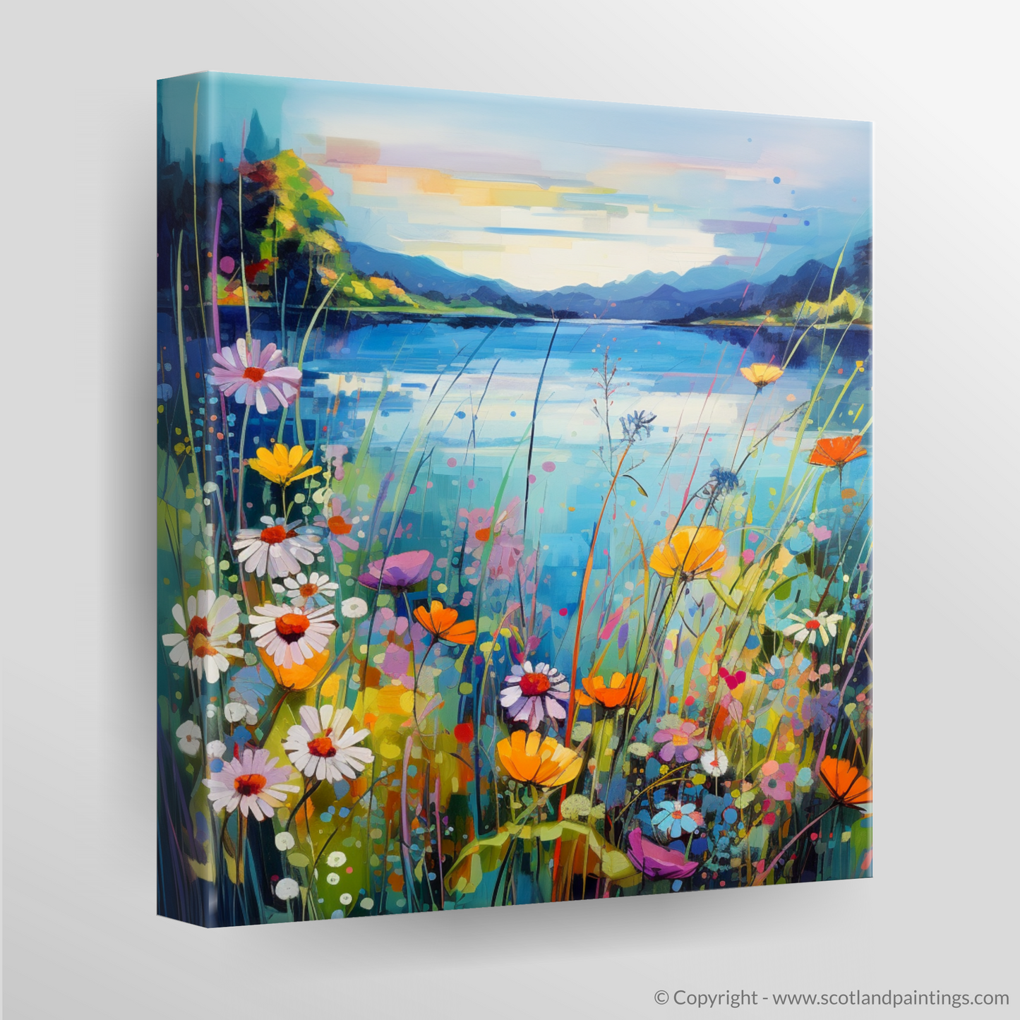 Canvas Print of Wildflowers by Loch Lomond