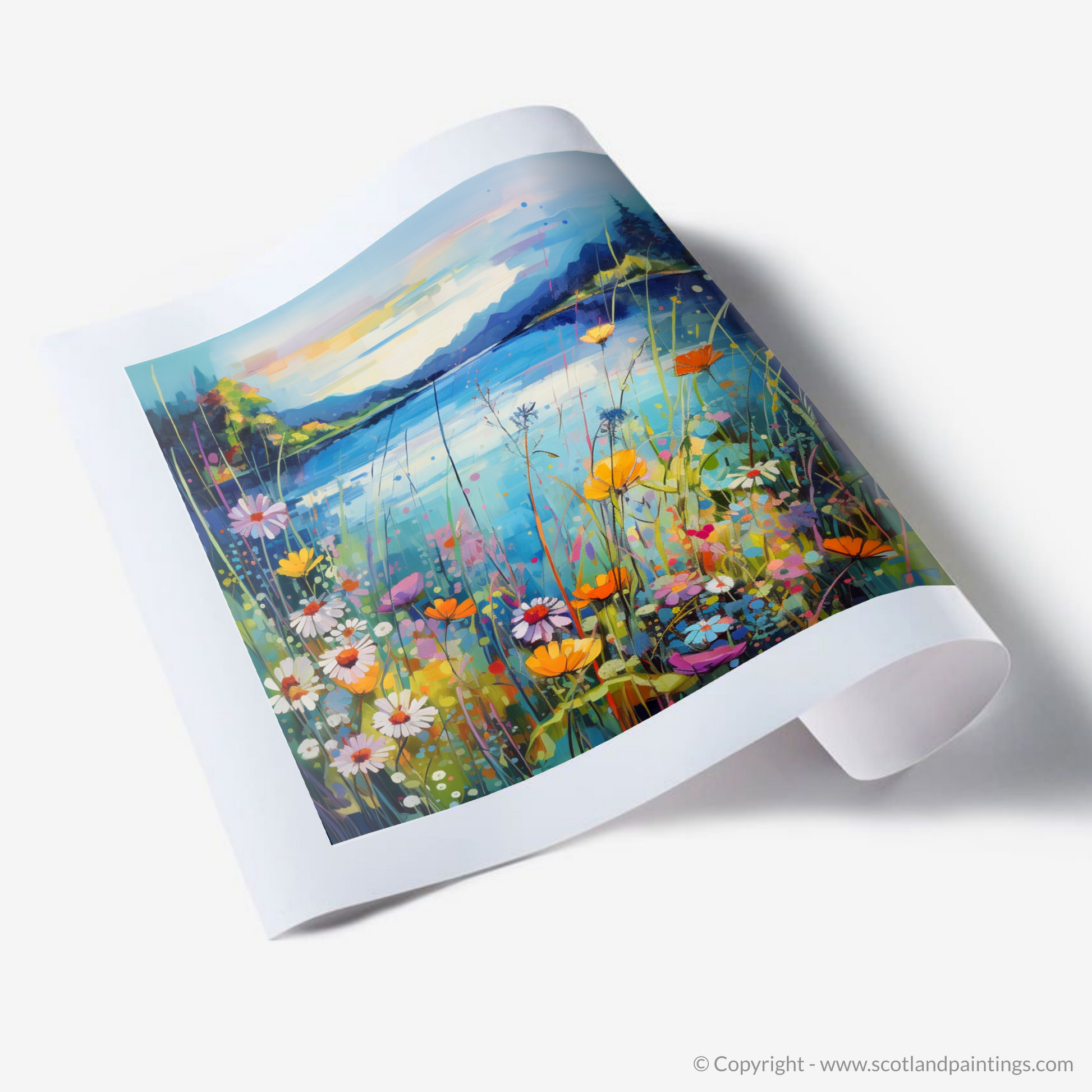 Art Print of Wildflowers by Loch Lomond