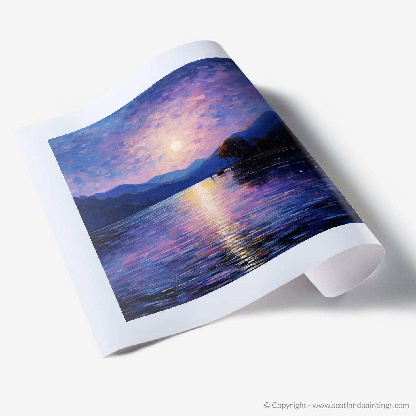 Art Print of Twilight reflections on Loch Lomond