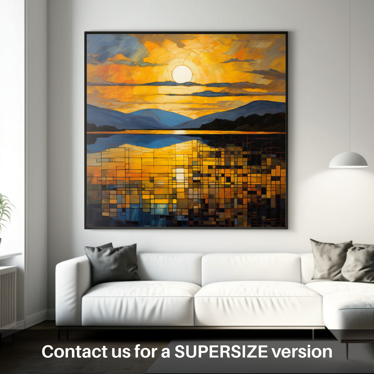 Painting and Art Print of Golden hour at Loch Lomond. Golden Hour Splendour at Loch Lomond.