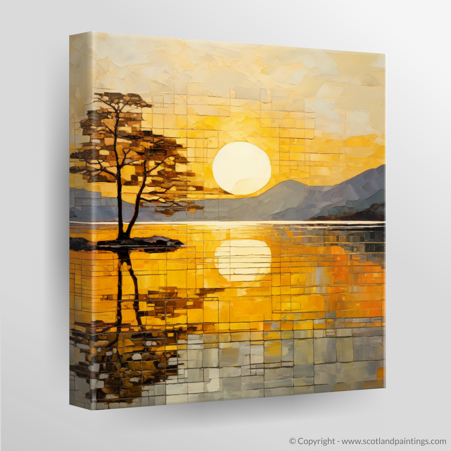 Canvas Print of Golden hour at Loch Lomond