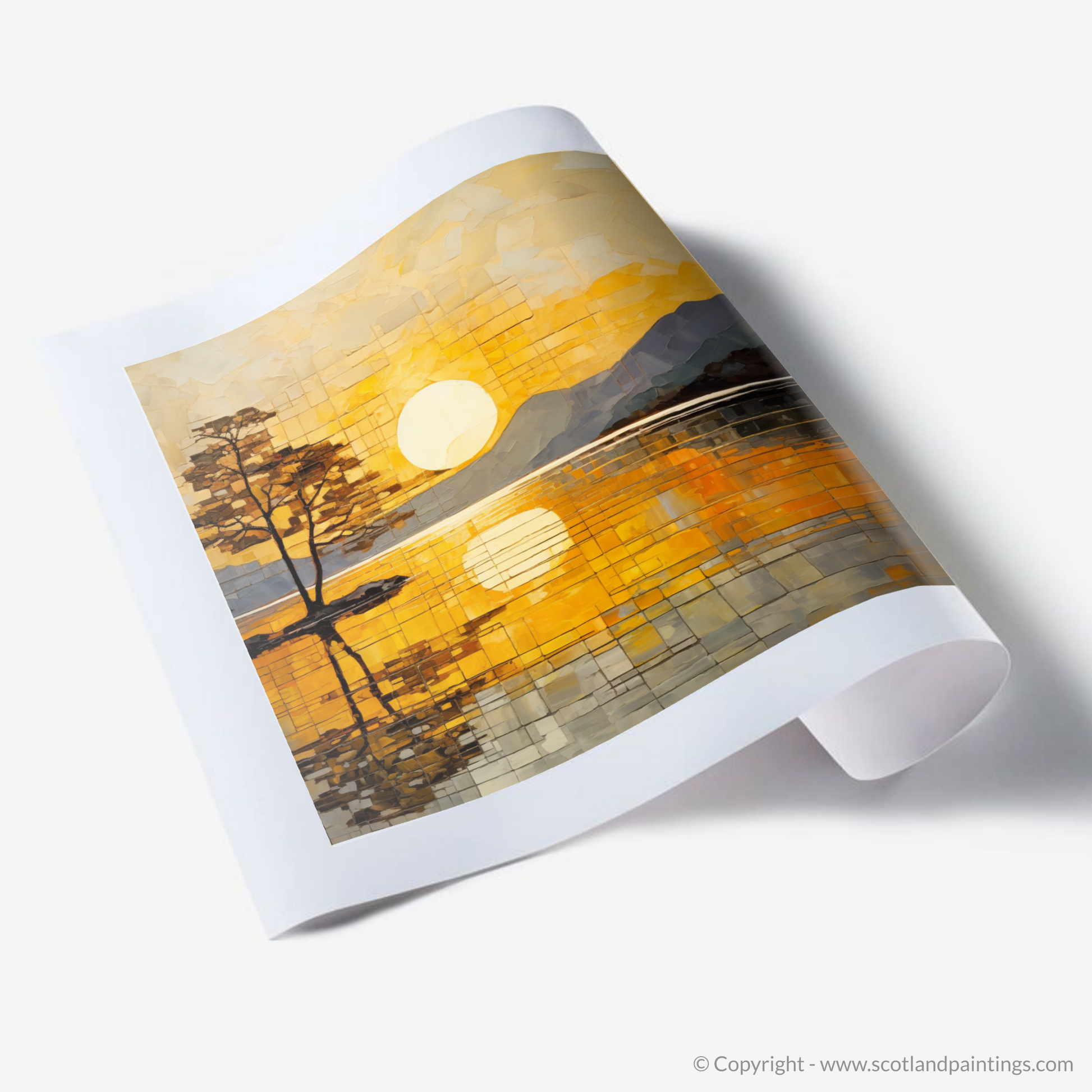 Art Print of Golden hour at Loch Lomond