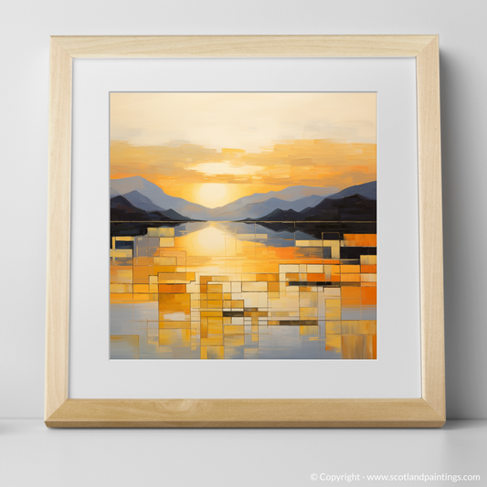 Art Print of Golden hour at Loch Lomond with a natural frame