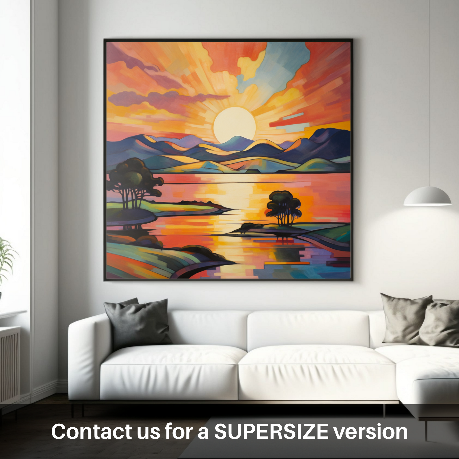 Huge supersize print of Sunset over Loch Lomond